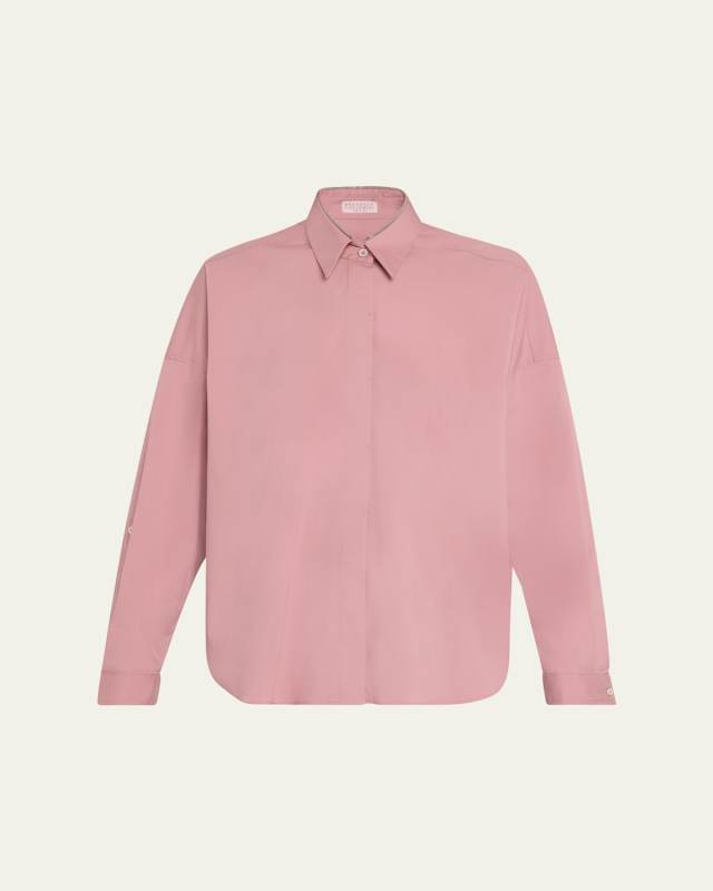Monili Collar Cotton Popeline Shirt
